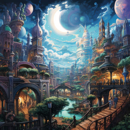 Art in Joe Madueria and Thomas Kincaid Style