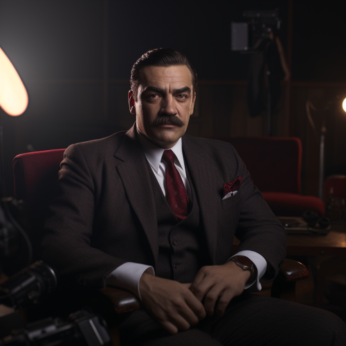 Joseph Staline in realistic interview photo