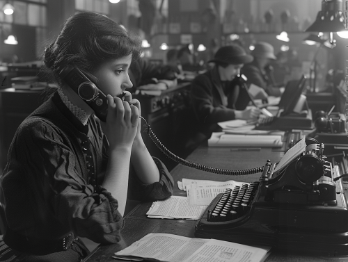 journalist typing busy news room 1920s journalist typing busy news room 1920s