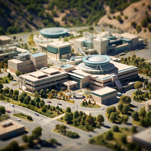 Isometric tilt-shift image of Jet Propulsion Laboratory
