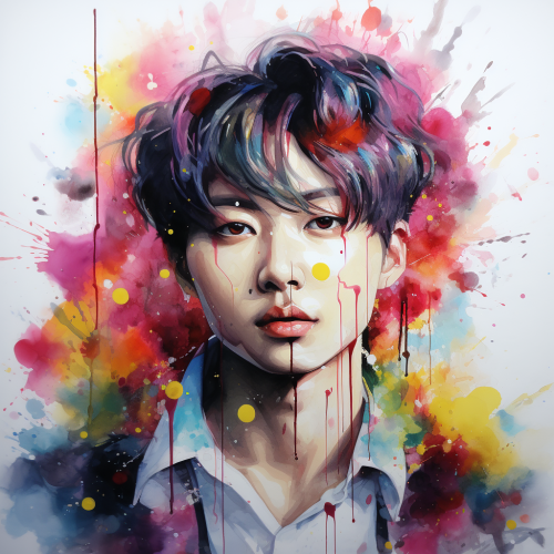 Jungkook from BTS in beautiful watercolour