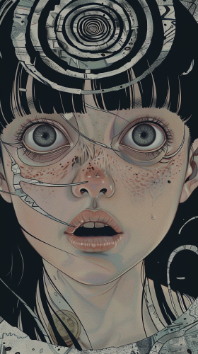 Junji Ito girls spiral face
