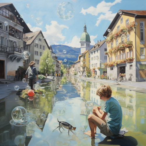 Calendar leaves on a Swiss street