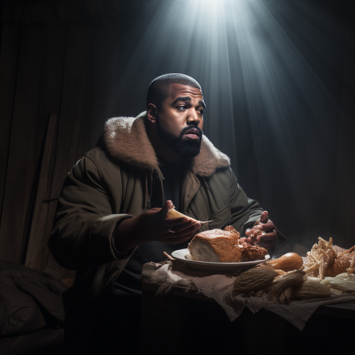 Kanye West Eating Fried Chicken