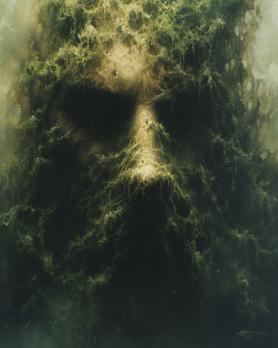 Kappa demon underwater with algae