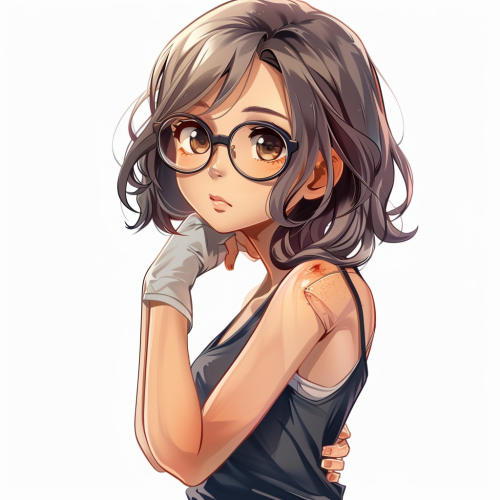 Brunette girl with arm injury