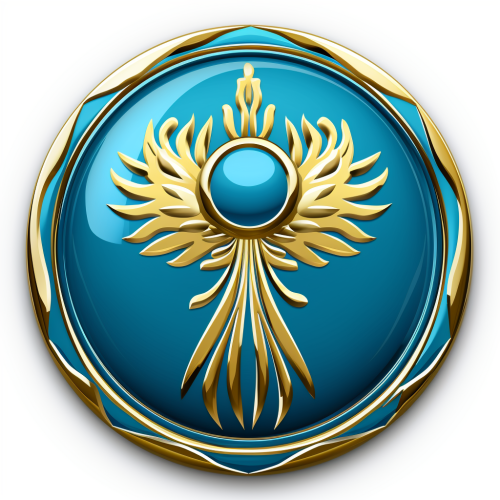 Kazakhstan flag ornament badge clipart