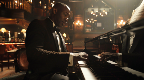 Keith Davis playing grand piano