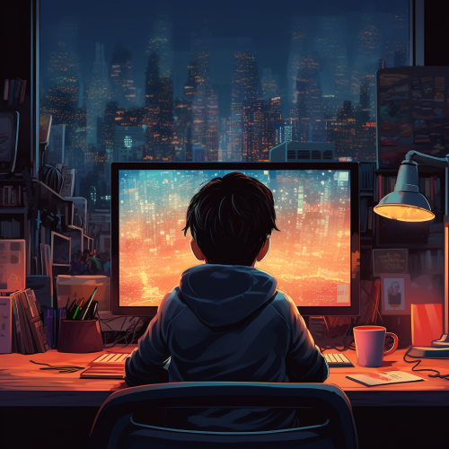 Young child enjoying video games Young child enjoying video games