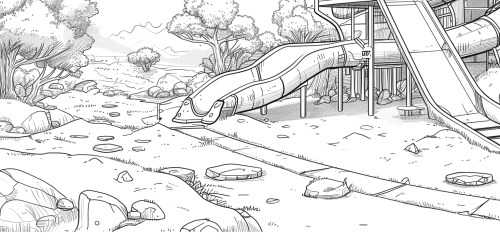 Kids Playground House Coloring Page