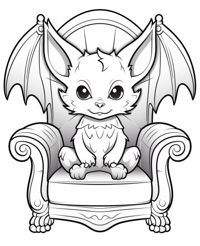 Cartoon bat coloring page