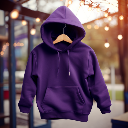 Kids dark purple hooded sweatshirt