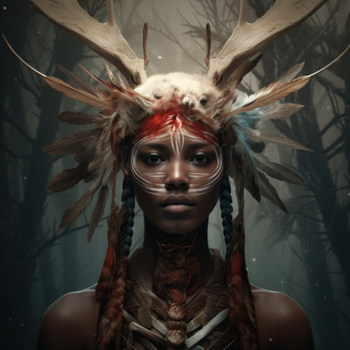 Kind Female with Feathery Skin and Antlers Kind Female with Feathery Skin and Antlers