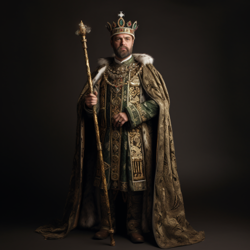 King Edmund in majestic ceremonial attire