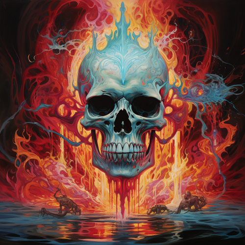 Mystical flow of light through a soul's skull Mystical flow of light through a soul's skull