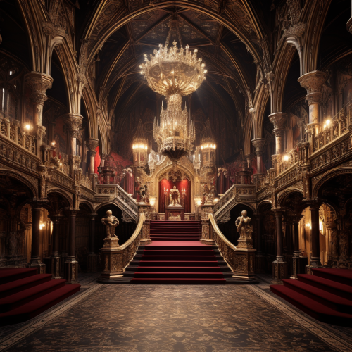 Elaborate kings hall with glorious architecture