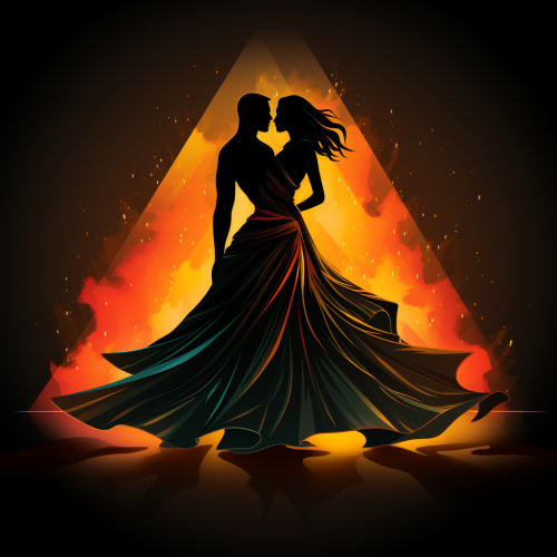 Kizomba dancers emblem triangle art