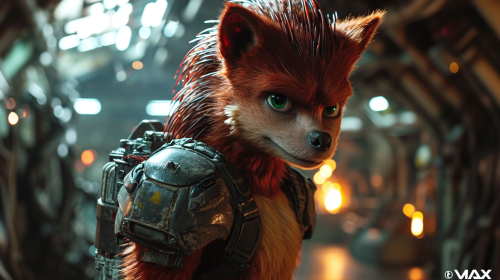 Knuckles in Space surrounded by lightning