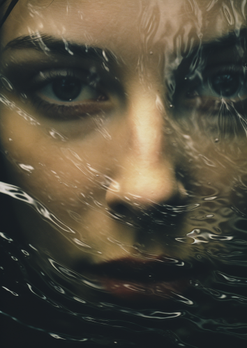 Woman with Face Semi-Submerged in Water