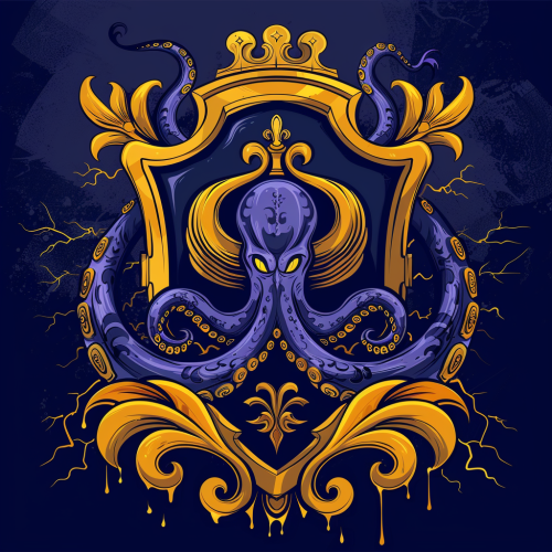 Kraken family crest in storm Kraken family crest in storm