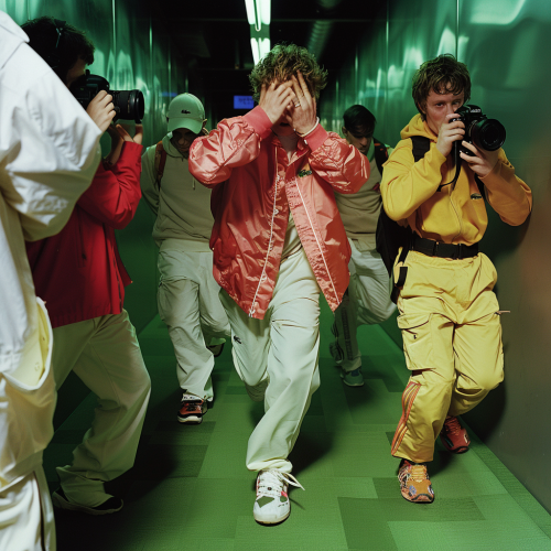 Young Lacoste Founder Running Paparazzi