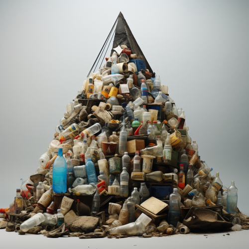 A pyramid of landfill items