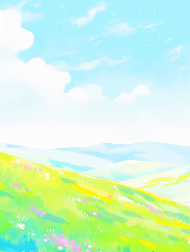 Colorful landscape illustration on white background