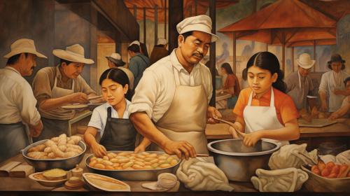 Latino Family Making Tortillas and Tacos Latino Family Making Tortillas and Tacos