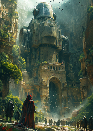 Latino epic cinematic scene robot