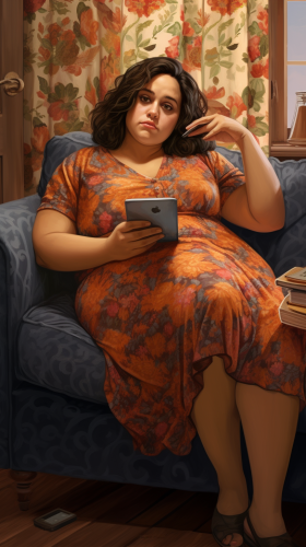 Lazy Hispanic Woman on Couch