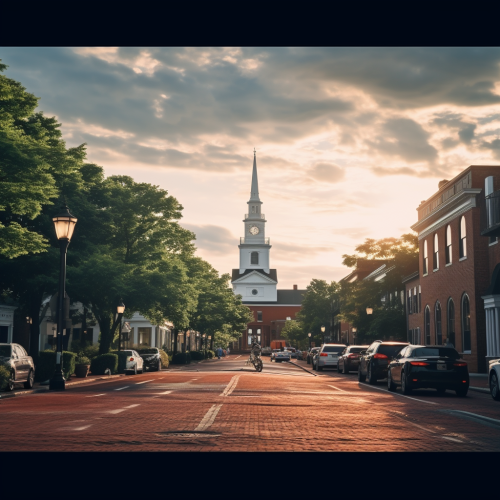 Beautiful cinematic view of Leesburg, VA