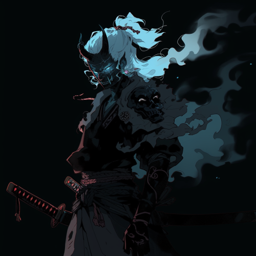 Legendary Drow Ronin with Half Oni Mask