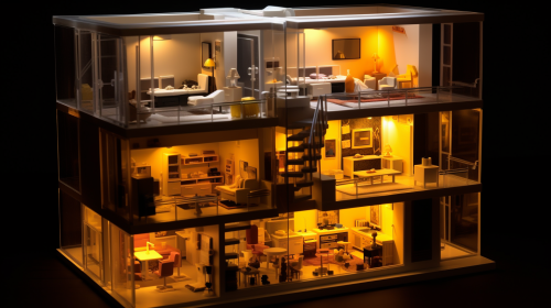 Lego Apartment Plan with Shining Light