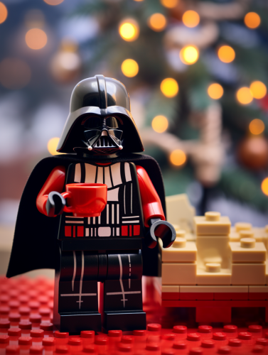 Lego Darth Vader Cup Coffee Christmas Jumper Background