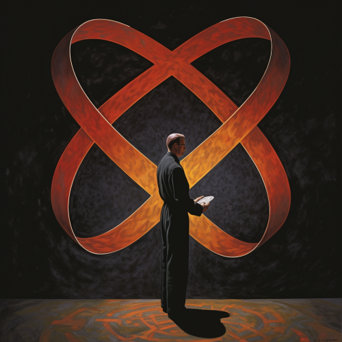 Lemniscate intertwined with human body