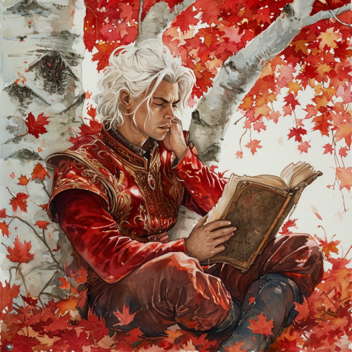 Leonardo DiCaprio in medieval attire under white oak tree