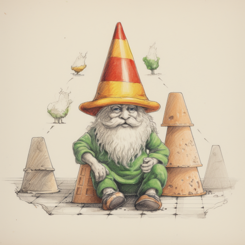 Leprechaun with Traffic Cone - Sketch