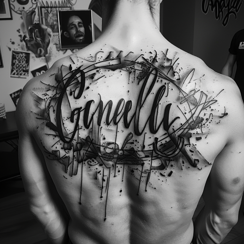 grateful man tattoo lettering design