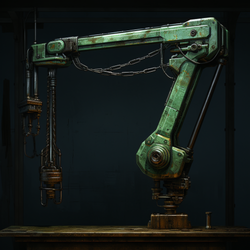 Strong lifting machine arm in action