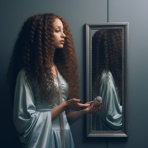 Happy woman with natural hair wig Happy woman with natural hair wig