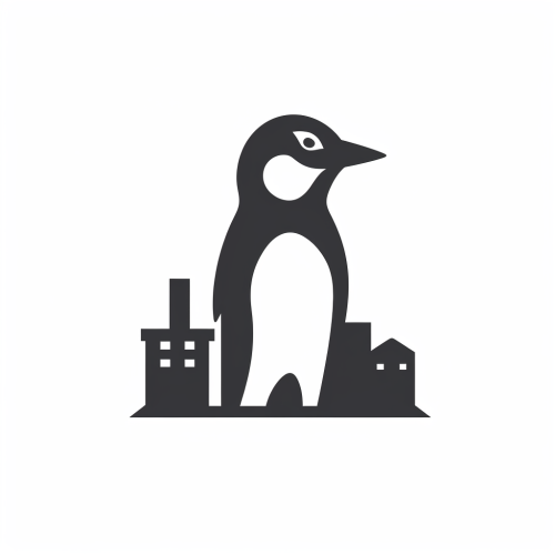 Minimalist Linux Factory Penguin Icon