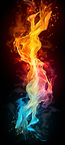 Abstract liquid lightning fire artwork