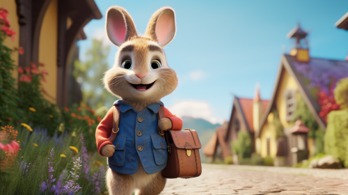 Little Lapin de Paque with backpack