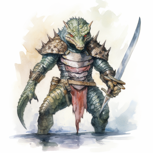 Lizardfolk Warrior in Dark Fantasy Art
