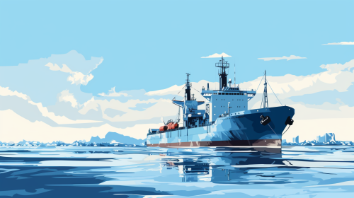 LNG Ship in clear Nordic Sea