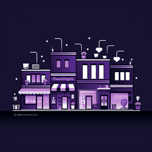 Illustration of thriving small local businesses