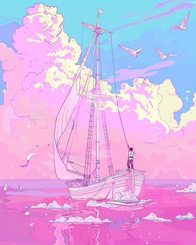 Odysseus tied to ship mast