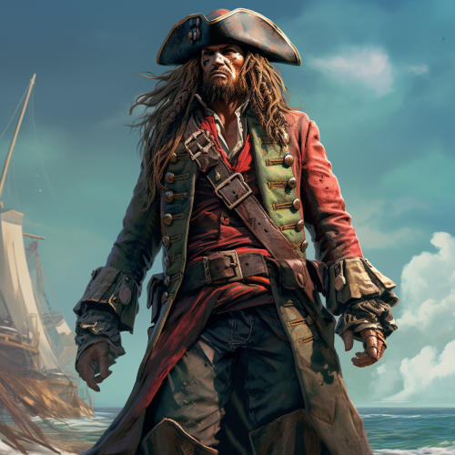 Long John Silver Pirate - Comic Style Illustration