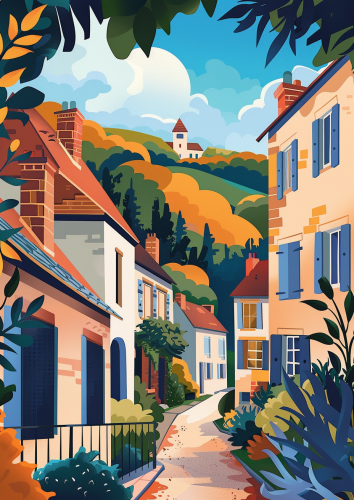 Flat Illustration of Longwy France