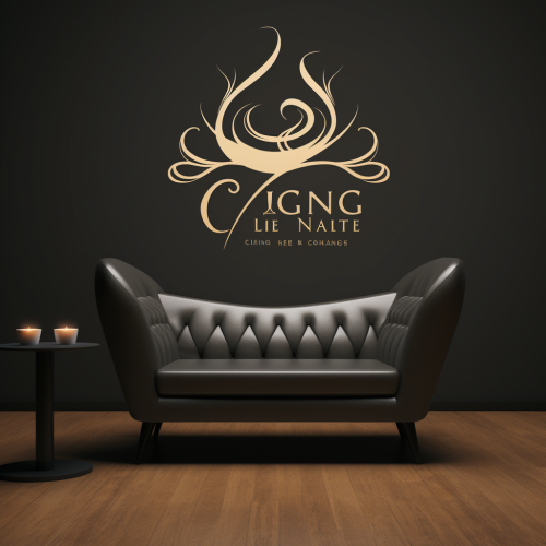 Stylish lounge cafe logo design